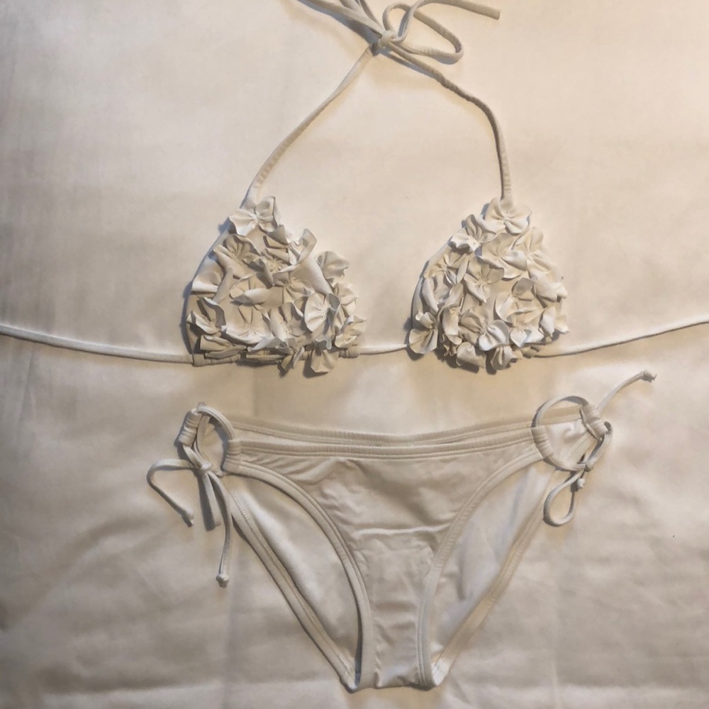 White Abercrombie Flower Bikini